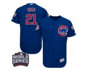 Men's Majestic Chicago Cubs #21 Sammy Sosa Royal Blue 2016 World Series Bound Flexbase Authentic Collection MLB Jersey