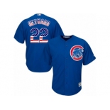 Men's Majestic Chicago Cubs #22 Jason Heyward Authentic Royal Blue USA Flag Fashion MLB Jersey