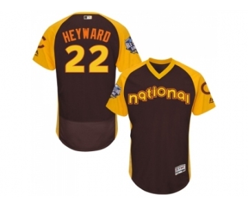 Men's Majestic Chicago Cubs #22 Jason Heyward Brown 2016 All-Star National League BP Authentic Collection Flex Base MLB Jersey