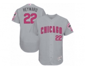 Men's Majestic Chicago Cubs #22 Jason Heyward Grey Mother's Day Flexbase Authentic Collection MLB Jersey