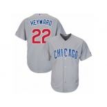 Men's Majestic Chicago Cubs #22 Jason Heyward Replica Grey Road Cool Base MLB Jersey