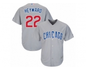 Men's Majestic Chicago Cubs #22 Jason Heyward Replica Grey Road Cool Base MLB Jersey