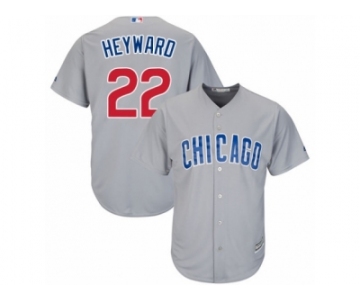 Men's Majestic Chicago Cubs #22 Jason Heyward Replica Grey Road Cool Base MLB Jersey