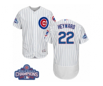 Men's Majestic Chicago Cubs #22 Jason Heyward White 2016 World Series Champions Flexbase Authentic Collection MLB Jersey