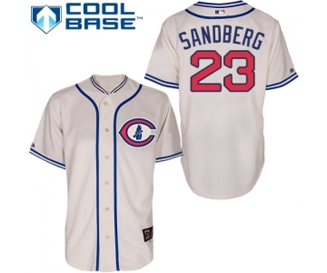 Men's Majestic Chicago Cubs #23 Ryne Sandberg Authentic Cream 1929 Turn Back The Clock MLB Jersey