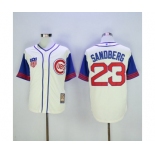 Men's Majestic Chicago Cubs #23 Ryne Sandberg Authentic Cream Blue 1942 Turn Back The Clock MLB Jersey