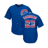 Men's Majestic Chicago Cubs #23 Ryne Sandberg Authentic Royal Blue Team Logo Fashion Cool Base MLB Jersey