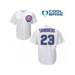 Men's Majestic Chicago Cubs #23 Ryne Sandberg Authentic White Home Cool Base MLB Jersey