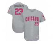 Men's Majestic Chicago Cubs #23 Ryne Sandberg Grey Mother's Day Flexbase Authentic Collection MLB Jersey