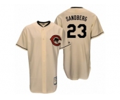 Men's Majestic Chicago Cubs #23 Ryne Sandberg Replica Cream Cooperstown Throwback MLB Jersey