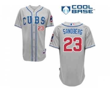 Men's Majestic Chicago Cubs #23 Ryne Sandberg Replica Grey Alternate Road Cool Base MLB Jersey