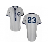 Men's Majestic Chicago Cubs #23 Ryne Sandberg Replica White 1909 Turn Back The Clock MLB Jersey