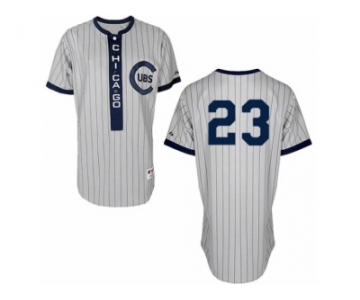 Men's Majestic Chicago Cubs #23 Ryne Sandberg Replica White 1909 Turn Back The Clock MLB Jersey