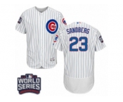 Men's Majestic Chicago Cubs #23 Ryne Sandberg White 2016 World Series Bound Flexbase Authentic Collection MLB Jersey