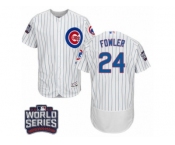 Men's Majestic Chicago Cubs #24 Dexter Fowler White 2016 World Series Bound Flexbase Authentic Collection MLB Jersey