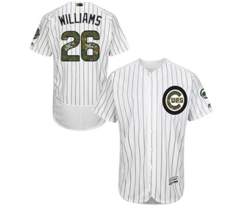 Men's Majestic Chicago Cubs #26 Billy Williams Authentic White 2016 Memorial Day Fashion Flex Base MLB Jersey