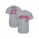 Men's Majestic Chicago Cubs #27 Addison Russell Grey Mother's Day Flexbase Authentic Collection MLB Jersey