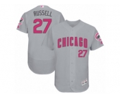 Men's Majestic Chicago Cubs #27 Addison Russell Grey Mother's Day Flexbase Authentic Collection MLB Jersey