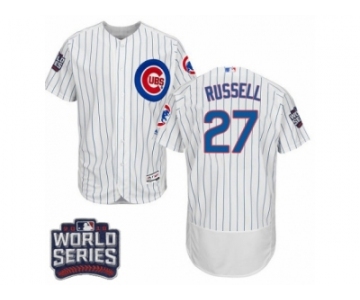 Men's Majestic Chicago Cubs #27 Addison Russell White 2016 World Series Bound Flexbase Authentic Collection MLB Jersey