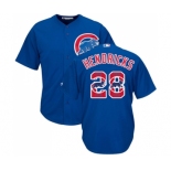 Men's Majestic Chicago Cubs #28 Kyle Hendricks Authentic Royal Blue Team Logo Fashion Cool Base MLB Jersey