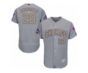 Men's Majestic Chicago Cubs #28 Kyle Hendricks Gray 2017 Gold Champion Flexbase Authentic Collection MLB Jersey