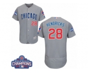 Men's Majestic Chicago Cubs #28 Kyle Hendricks Grey Road 2016 World Series Champions Flexbase Authentic Collection MLB Jersey