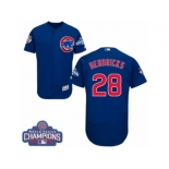 Men's Majestic Chicago Cubs #28 Kyle Hendricks Royal Blue Alternate 2016 World Series Champions Flexbase Authentic Collection MLB Jersey