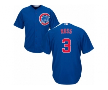 Men's Majestic Chicago Cubs #3 David Ross Replica Royal Blue Alternate Cool Base MLB Jersey