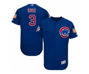 Men's Majestic Chicago Cubs #3 David Ross Royal Blue Alternate Flexbase Authentic Collection MLB Jersey