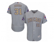 Men's Majestic Chicago Cubs #31 Fergie Jenkins Authentic Gray 2017 Gold Champion Flex Base MLB Jersey