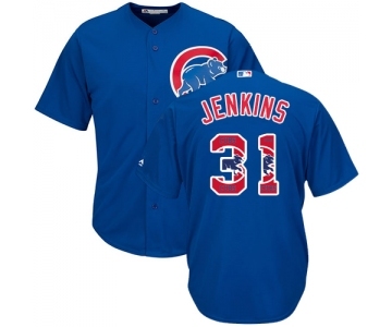 Men's Majestic Chicago Cubs #31 Fergie Jenkins Authentic Royal Blue Team Logo Fashion Cool Base MLB Jersey