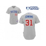 Men's Majestic Chicago Cubs #31 Fergie Jenkins Replica Grey Road Cool Base MLB Jersey