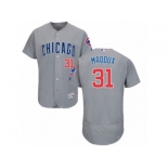 Men's Majestic Chicago Cubs #31 Greg Maddux Grey Flexbase Authentic Collection MLB Jersey