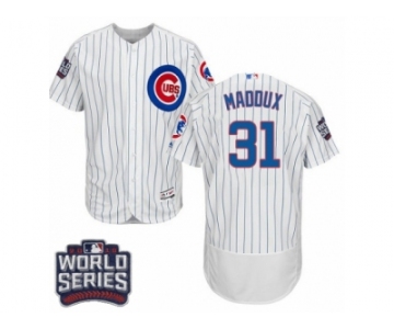 Men's Majestic Chicago Cubs #31 Greg Maddux White 2016 World Series Bound Flexbase Authentic Collection MLB Jersey