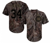 Men's Majestic Chicago Cubs #34 Jon Lester Authentic Camo Realtree Collection Flex Base MLB Jersey