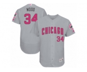 Men's Majestic Chicago Cubs #34 Jon Lester Grey Mother's Day Flexbase Authentic Collection MLB Jersey