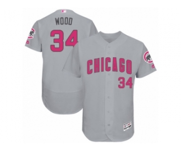 Men's Majestic Chicago Cubs #34 Jon Lester Grey Mother's Day Flexbase Authentic Collection MLB Jersey