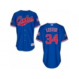 Men's Majestic Chicago Cubs #34 Jon Lester Replica Blue 1994 Turn Back The Clock MLB Jersey