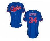 Men's Majestic Chicago Cubs #34 Jon Lester Replica Blue 1994 Turn Back The Clock MLB Jersey