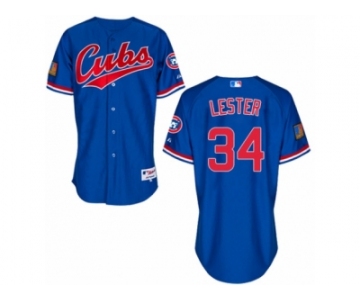 Men's Majestic Chicago Cubs #34 Jon Lester Replica Blue 1994 Turn Back The Clock MLB Jersey