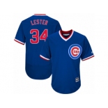 Men's Majestic Chicago Cubs #34 Jon Lester Replica Royal Blue Cooperstown Cool Base MLB Jersey