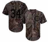 Men's Majestic Chicago Cubs #34 Kerry Wood Authentic Camo Realtree Collection Flex Base MLB Jersey