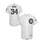 Men's Majestic Chicago Cubs #34 Kerry Wood Authentic White 2016 Memorial Day Fashion Flex Base MLB Jersey