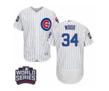 Men's Majestic Chicago Cubs #34 Kerry Wood White 2016 World Series Bound Flexbase Authentic Collection MLB Jersey