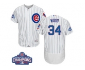 Men's Majestic Chicago Cubs #34 Kerry Wood White 2016 World Series Champions Flexbase Authentic Collection MLB Jersey