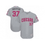 Men's Majestic Chicago Cubs #37 Brett Anderson Grey Mother's Day Flexbase Authentic Collection MLB Jersey