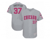 Men's Majestic Chicago Cubs #37 Brett Anderson Grey Mother's Day Flexbase Authentic Collection MLB Jersey