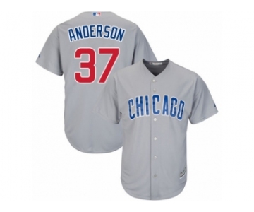 Men's Majestic Chicago Cubs #37 Brett Anderson Replica Grey Road Cool Base MLB Jersey