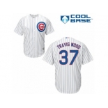 Men's Majestic Chicago Cubs #37 Travis Wood Authentic White Home Cool Base MLB Jersey