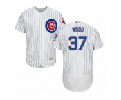 Men's Majestic Chicago Cubs #37 Travis Wood White Flexbase Authentic Collection MLB Jersey